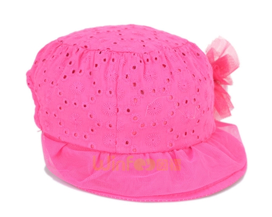 2015新款装饰花点点女童时装小边帽 渔夫帽加工定制 