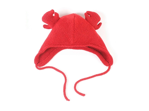 勇发服饰-纯色螃蟹儿童可爱保暖针织毛线帽订制