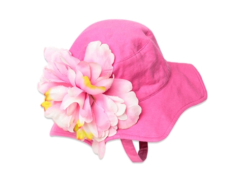 勇发服饰-儿童装饰花朵全棉纯色渔夫帽