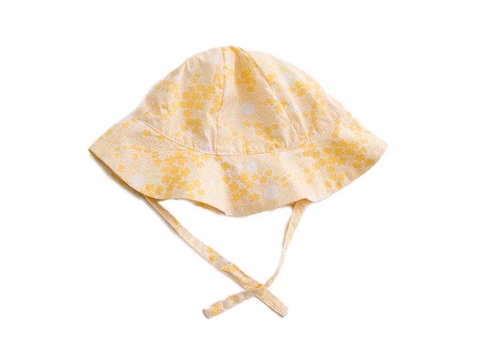 勇发服饰-黄色小女孩印花夏季遮阳盆帽