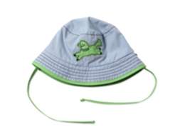 勇发服饰-广州帽厂专业ODM订做加工儿童格子绣花夏季遮阳帽-RM411