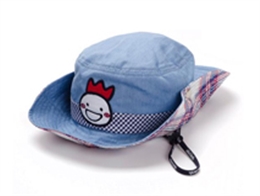 勇发服饰-广东广州工厂贴牌加工儿童夏季遮阳边帽 蓝色 绣花-RM450