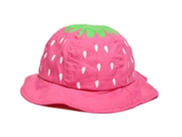 勇发服饰-纯色草莓点点可爱遮阳小边帽 广东广州工厂出口定制 -RT454