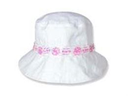 勇发服饰-白色简约女童夏季户外遮阳桶帽 渔夫边帽RM464