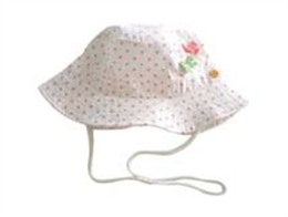 勇发服饰-点点小蝴蝶结女童夏季遮阳桶帽加工RM469