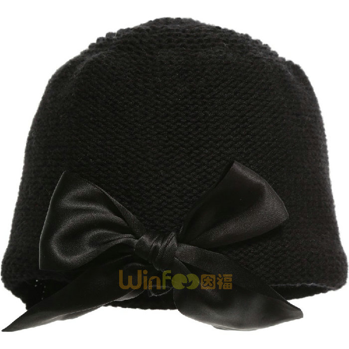 婴儿纯色蝴蝶结针织套头帽 广州工厂订做 21年制帽经验
