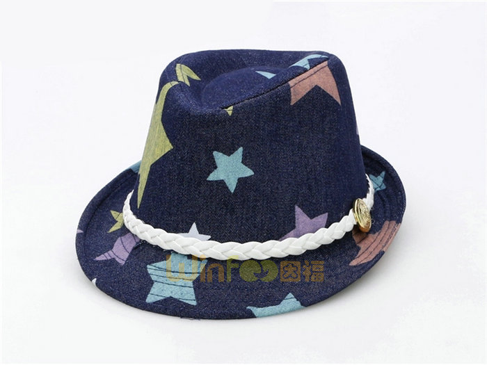 儿童小星星牛仔定型帽 礼帽广州工厂订做 小清新款