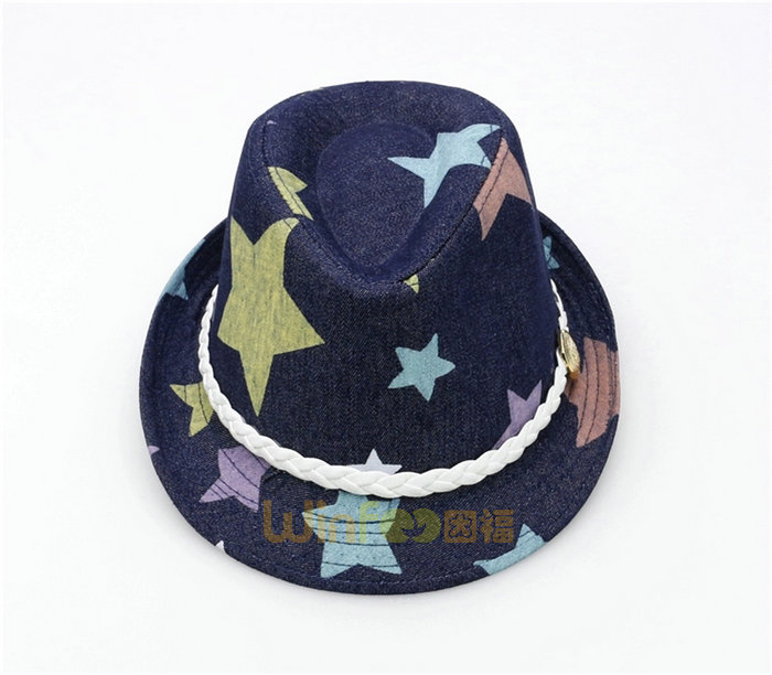 儿童小星星牛仔定型帽 礼帽广州工厂订做 小清新款