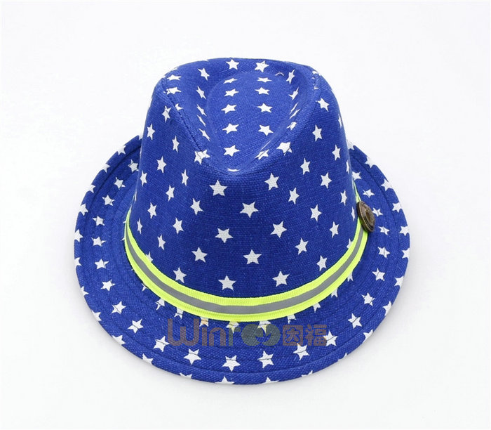 小清新款儿童小星星印花定型礼帽外贸出口定做定制 