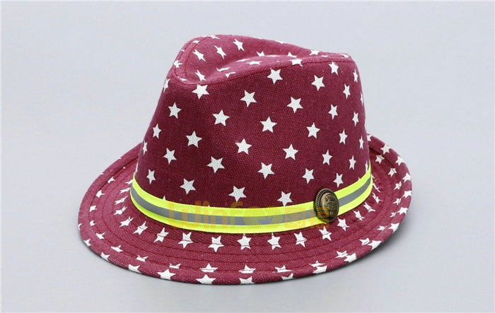 小清新款儿童小星星印花定型礼帽外贸出口定做定制 