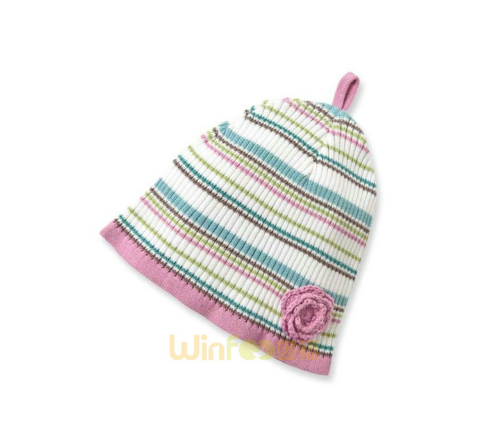 女童婴儿条纹婴儿针织帽