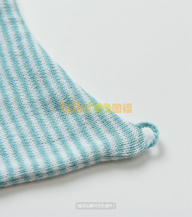 广东广州帽厂订做婴儿海军条纹针织布套头帽 春夏 