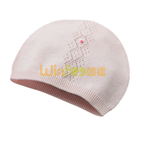 儿童小清新款纯色针织帽外贸定做加工 婴儿套头帽 