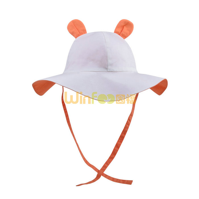 儿童全棉高端耳朵可爱夏季户外遮阳渔夫边帽 小孩帽 