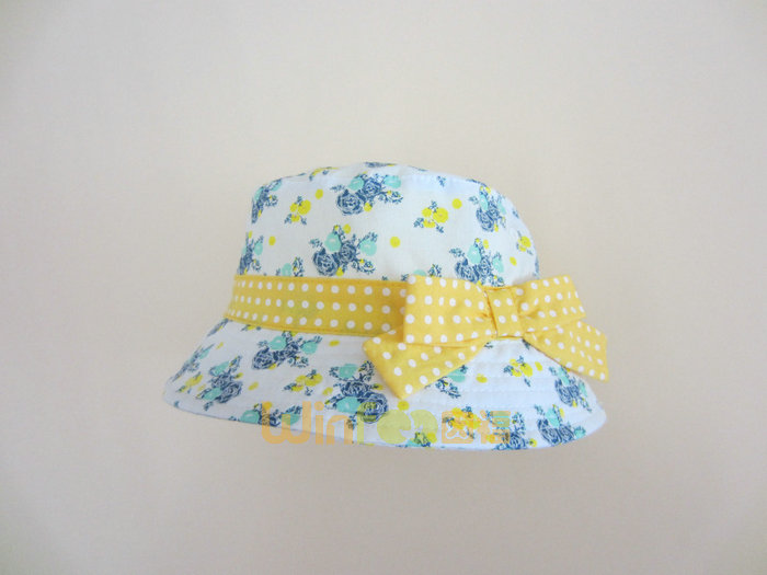 2015新款夏季女童蝴蝶结桶帽出口加工订制订做 边帽 