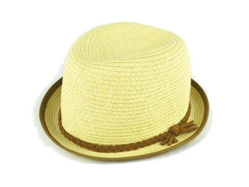 勇发服饰-草编定型帽 纯色简约 小辫子 儿童夏季遮阳帽 外贸定做-RZ421